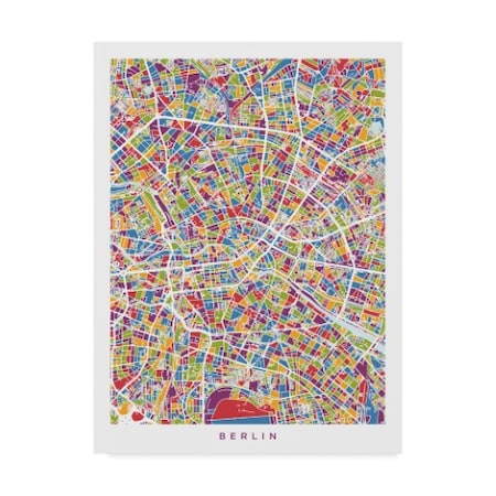 Michael Tompsett 'Berlin Germany City Map' Canvas Art,14x19